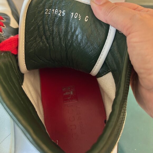 GUCCI Web Accent Mens shoes - Size 10 1/2 G  11 1/2 US- Hi Top Sneakers Preworn - Picture 4 of 15